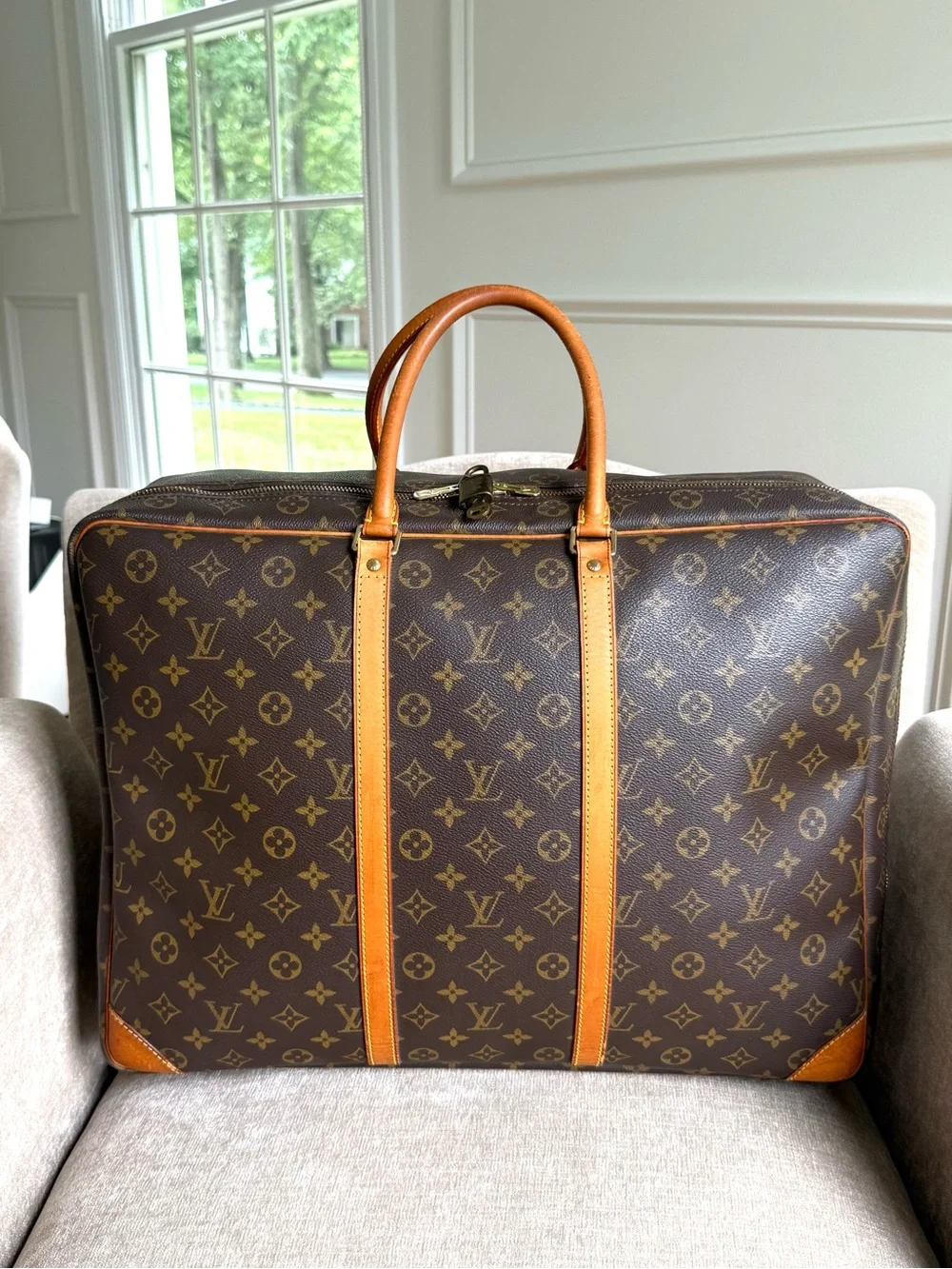 Authentic Louis Vuitton Sirius 50 travel bag monogram brown canvas unisex M41406